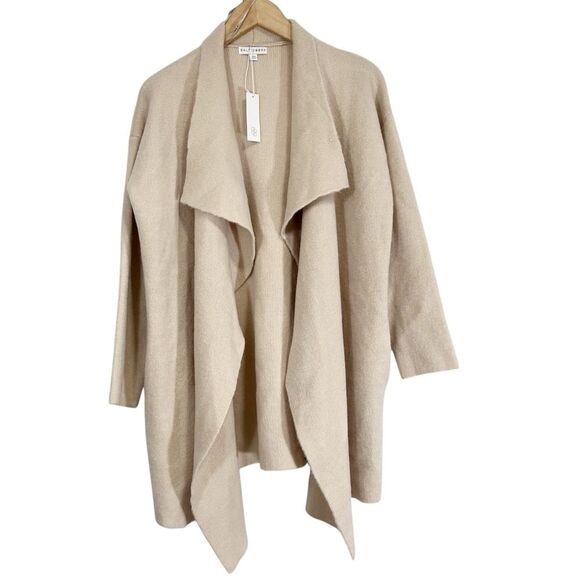 Baltic Born IL Ellison Lapel Cardigan Open Front Knit Waterfall Sweater S/M - Picture 2 of 9